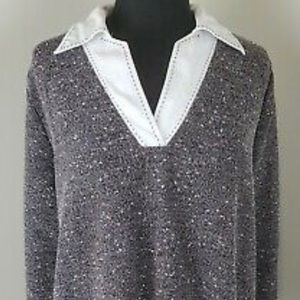 Cato Woman Blouse/Sweater with Collar "Size 22/24W"  Black & White